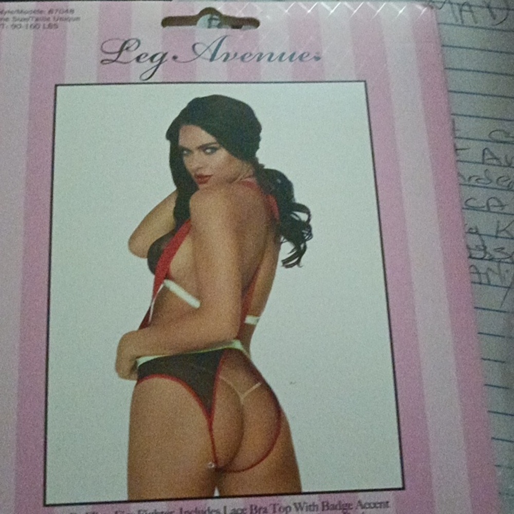 Two piece flirty firefighter . - Picture 2 of 4